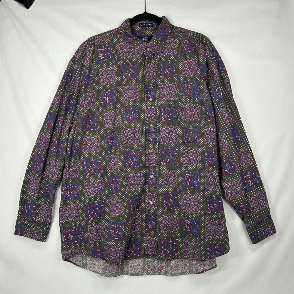 Vintage 90s 417 by Van Heusen Patchwork Paisley Button Down Shirt – Large